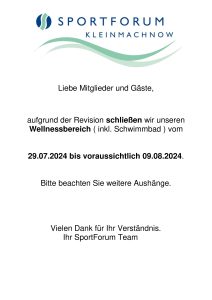 Revision im SportForum Kleinmachnow...