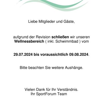 Revision im SportForum Kleinmachnow...